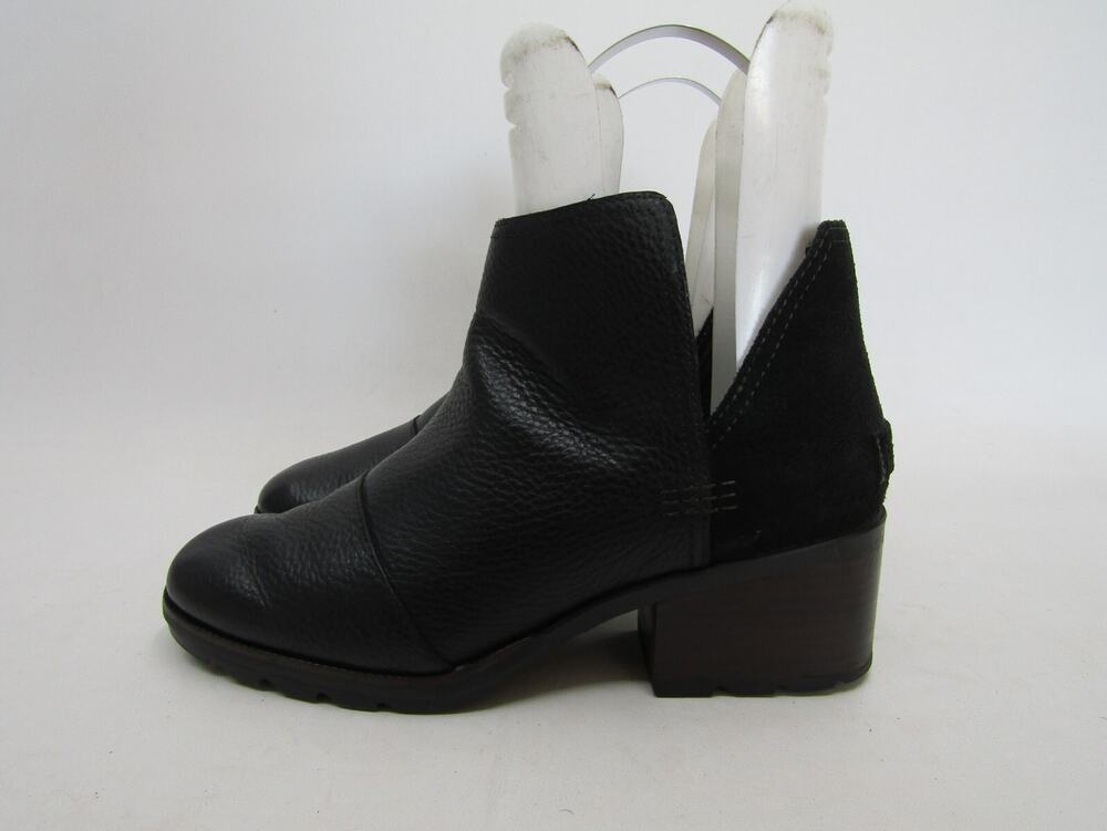Sorel Women Size 9 M Black Leather Ankle Fashion Boots Bootie